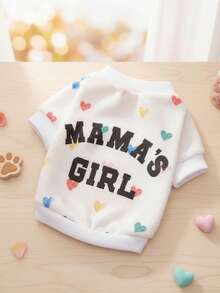 PETSIN 1. Áo nỉ in hình trái tim màu sắc, chữ đen, dày dặn và ấm áp, kiểu dáng thú cưng, thích hợp cho mùa thu và mùa đông, phối màu trắng. - trắng - Xem 2