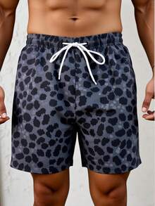 Surfspeed Men's Casual All-Over Print Beach Shorts - Black - View 1