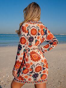 Swim Lushoire Women's Printed Kimono Cover Up - Multicolor - View 2