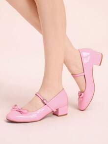 CUCCOO DOLLMOD Giày cao gót nữ thời trang đính nơ, giày công chúa phong cách Lolita, giày cao gót màu hồng dễ thương. - Hồng - Xem 3