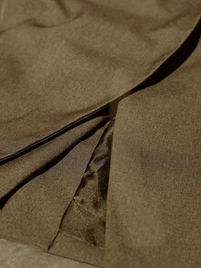 Aveloria Modichic Stand Collar Oblique Lapel Blazer, Crafting A High-End Business Look - Khaki - View 7