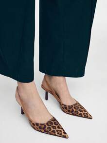 Mnmlis 女士尖头高跟鞋，新款小众品牌黑色优雅法式细跟鞋，女士包头鞋，夏季新款法式时尚明星风鞋履 - 豹紋 - 查看 9