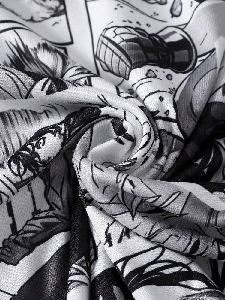 青少年男孩机甲/盔甲战士印花短袖修身睡衣套装 - 彩色 - 查看 3