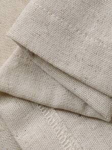 FRIFUL 女士圆领不对称下摆交叉上衣和阔腿纯色长裤两件套 - 米色 - 查看 3