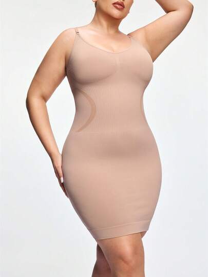 SHAPORA Rochie modelatoare pentru femei de mărime mare, rochie mulată cu talie fără cusături, modelator