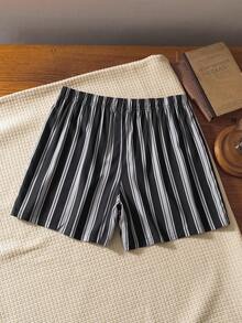 男士弹力腰带条纹休闲日常平角内裤 - 彩色 - 查看 2