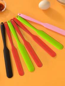 1Pc/4Pcs Silicone Jar Scraper Spatulas, Heat Resistant Cake Cream Peanut Butter Spatulas Mixing Batter Scraper, Nonstick Bread Spatula Rubber Kitchen Jar Blenders Scraper Long - Multicolor - View 2