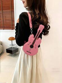 Joivida 爆款吉他造型斜挎包，女士轻便PU胸包，时尚百搭单肩包 - 多色 - 查看 5
