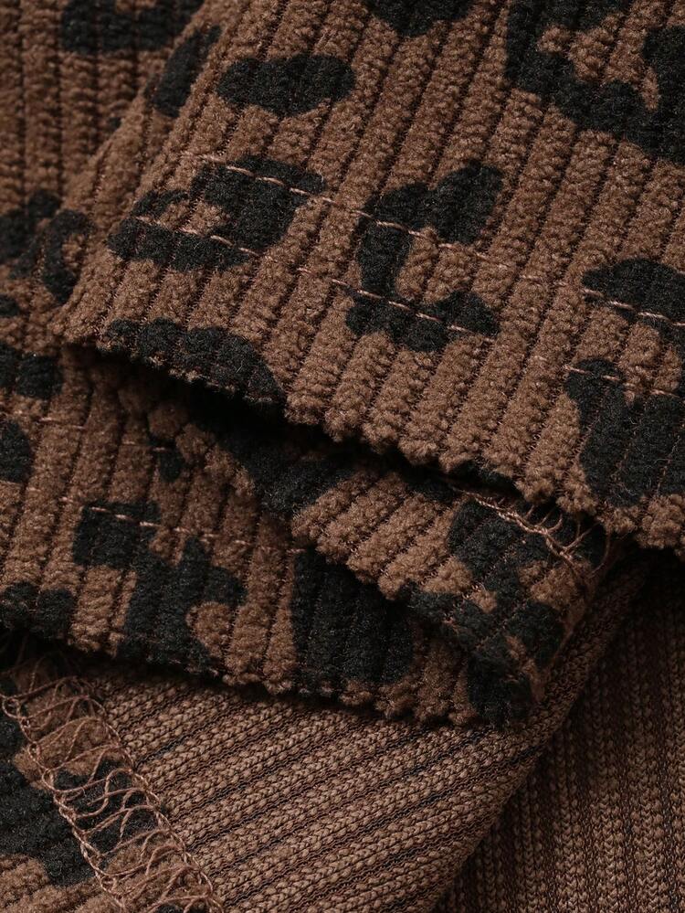 Tween Boy Leopard Print Round Neck Short Sleeve Casual T-Shirt