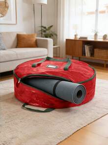 1pc Floral Wreath Storage Bag For Holiday Decorations, Zippered, Portable, Hand-Carry Storage, Organized, Water- And Dust-Resistant. - Red - View 1