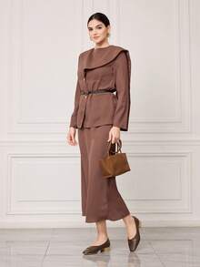 Sleekvia 女士小方头舒适通勤简约3.3厘米鞋 - 咖啡 - 查看 2