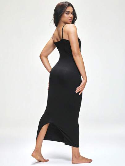 SHAPORA Women's Seamless Bodycon Shapewear Slip Dress, Can Be Worn As Outerwear Or Shapewear Underdress, Suitable For Everyday Wear, Commuting, And Home