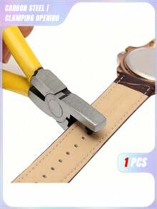 1pc Universal Handheld Belt Punch Tool For Belts, Shoelaces, Watch Straps, Men's Valentine's Day, Valentine's Day Wedding, Birthday, Pliers, Tools, Binder Clips - Yellow - View 2