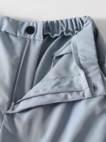 SHEIN 两件套蓝色西装：长袖外套+长裤，休闲简约风格，适合日常穿着，青少年及年轻男孩，也适合钢琴/小提琴演奏会、毕业典礼、婚礼、生日派对、晚宴、演出、招待会、婚礼季、春季礼物、情人节男孩派对西装。 - 藍色 - 查看 7