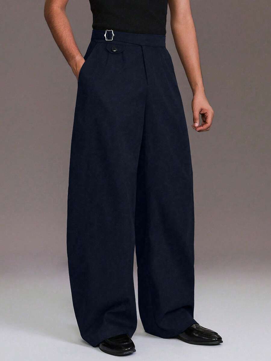 STYNVO Quần ống loe trơn màu, thời trang, đa năng dành cho nam giới. - Màu xanh hải quân - Xem 1