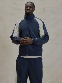 Curved Panel Long Sleeve Nylon Zip Through Top Branded Cuff Detailing Bungee Cords Jacket Spring Summer Essentials - Multicolor - View 6