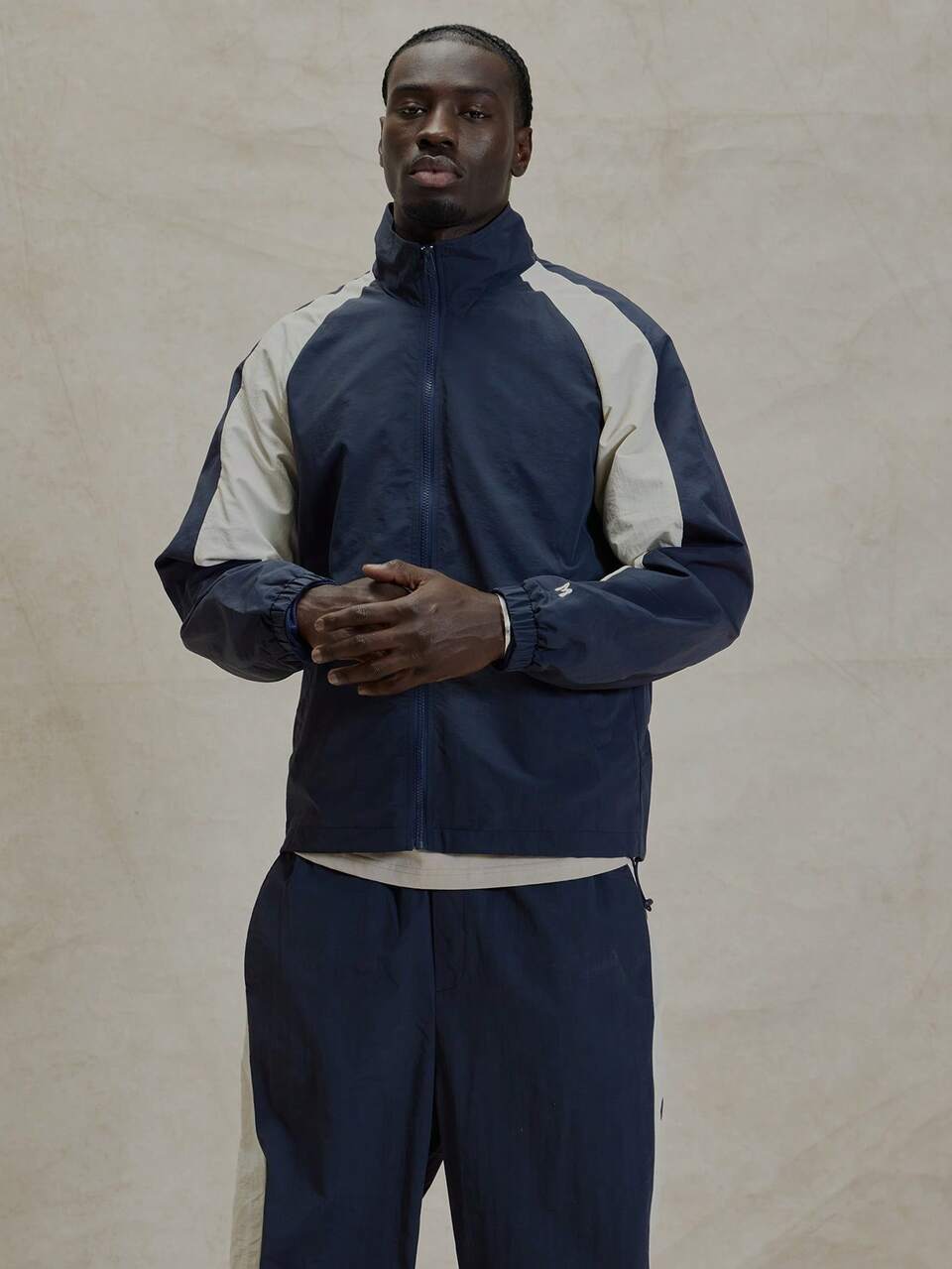 Curved Panel Long Sleeve Nylon Zip Through Top Branded Cuff Detailing Bungee Cords Jacket Spring Summer Essentials