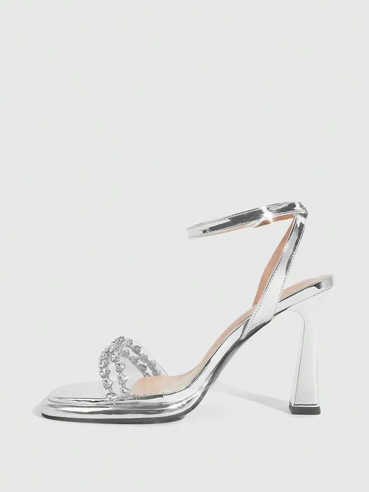 CUCCOO SZL Women's Fashionable Elegant Crystal Decorated High Heel Sandals Prom Heels