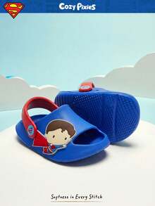 SUPERMAN X Cozy Pixies 1 双时尚百搭 DC 超级英雄可爱露趾防滑透气镂空拖鞋，男婴鞋，适合室内外穿着 - 藍色 - 查看 7