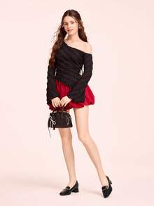 CUCCOO DOLLMOD 法国女鞋春秋季低帮方头中跟粗跟软皮金属扣乐福鞋 - 黑色 - 查看 6