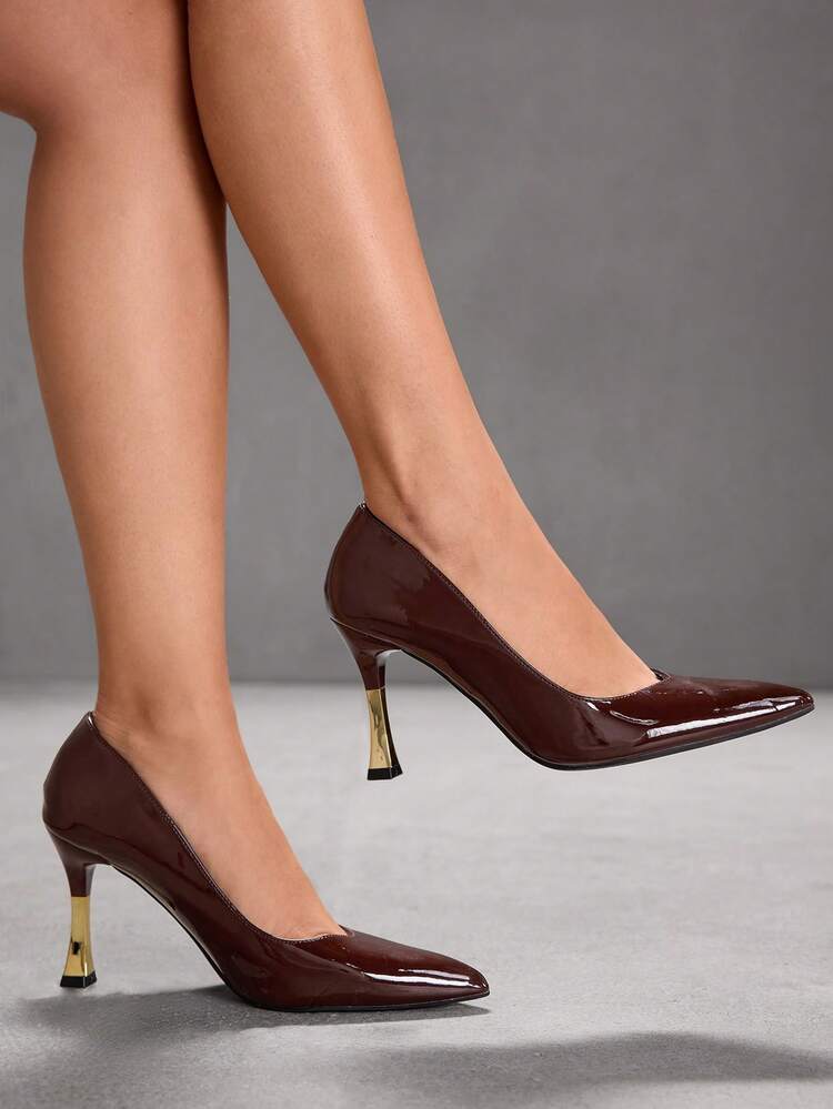 CUCCOO SZL Escarpins à talons hauts à bout pointu et blocs de couleurs pour femmes, chaussures de soirée élégantes et sexy pour le travail, les fêtes et les sorties du soir