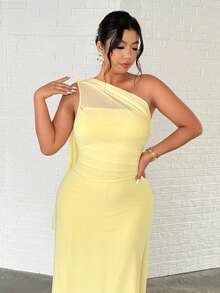 Firerie Đầm maxi ôm sát cơ thể kiểu dáng thanh lịch, lãng mạn, gợi cảm dành cho nữ cỡ lớn, thích hợp cho các bữa tiệc, kỳ nghỉ biển, đi học, hẹn hò lãng mạn, mùa cưới, sinh nhật, lễ Phục sinh, mùa xuân/hè. - Màu vàng - Xem 7
