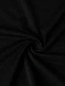 Manfinity Roghcode 男士休闲百搭纯色短袖 T 恤 - 黑色 - 查看 4