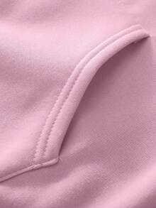 Manfinity EMRG 男士休闲时尚街头字母印花落肩宽松拉链抓绒连帽卫衣，秋冬款 - 彩色 - 查看 4