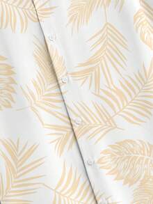 VIVINTIMO Men's Vacation Style Tropical Floral Print Shirt Set Men Resort Wear Two Pieces Summer Outfit Men White Cream Men Beach Clothes Men Beach Outfit Set - Multicolor - View 5