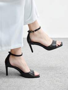 CUCCOO BIZCHIC Women's Buckle Design Fashion Daily Wear High Heel Sandals - Black - View 1