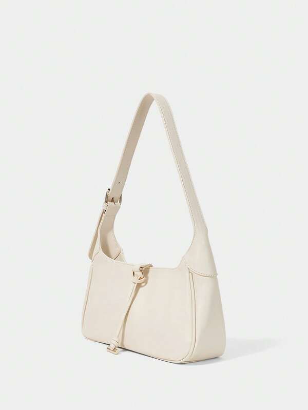 SHECARRY Bolso de hombro suave y elegante para damas con detalles de correa delicada para ir al trabajo y de compras