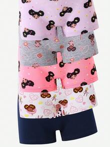 8pcs/Set Girls' Cute Cartoon Princess Cotton Briefs, Assorted Colors & Prints - Multicolor - View 6