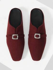 Mnmlis Women's Casual Slip-On Loafers With Buckle Design Valentine's Day - Red - View 7