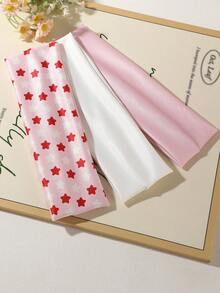 ROMWE Kawaii 3件套新款春夏甜美星粉色发带，适合女性日常生活和户外运动。 - 3pcs/set - 查看 2