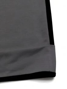 女士撞色腰带宽松阔腿休闲裤 - 深灰色 - 查看 5