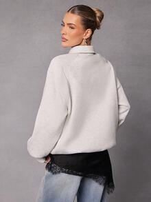 Hauture Women's Casual Collared Button Half-Placket Long Sleeve Sweatshirt, Versatile For Daily Commute - Multicolor - View 4