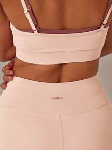 Aralina Double Strap Cut Out Crop Top And High Waist Leggings Stretchy Workout Sets Women - Baby Pink - View 9
