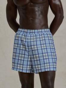Musero All Over Checkered Boxers Style Elasticated Waistband Swim Shorts Spring Summer Essentials Swimwear PoolSide Beachy Holiday - Multicolor - View 1