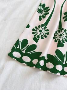 Soleia 女士度假红色波点印花露背吊带A字迷你连衣裙，适合秋冬季叠穿，也适合派对和圣诞节穿着。 - 綠色 - 查看 6