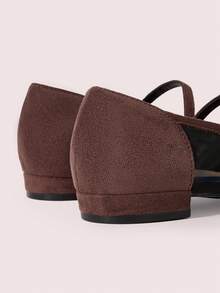 CUCCOO DOLLMOD 女士黑色方头舒适透气网面平底套脚鞋，女巫春季鞋款，春假复活节 - 深棕色 - 查看 9