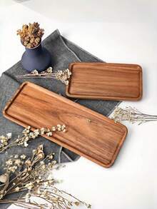 1/2 Piece Acorn-Shaped Wooden Tray, Oval Tray, Rectangular Tray, Wooden Tray, Beauty Display Tray, Perfume Tray, Bathroom Tray, Utensil Wooden Tray, Cake Tray, Kitchen Tray, Display Stand, Food Tray, Cupcake Tray, For Decoration, Halloween, Easter, Valentine's Day, Christmas, Table Decoration, For, Cake, Bread, Perfume, Jewelry, Bathroom Products - Multicolor - View 12