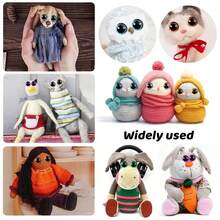 20颗闪亮眼睛，黑色塑料娃娃眼睛，尺寸12/14/16/18/20/25/30毫米，3D闪光眼睛带环，适用于钩针编织、阿米格鲁米娃娃、塑料钩针眼睛、泰迪熊DIY配件 - 彩色 - 查看 3