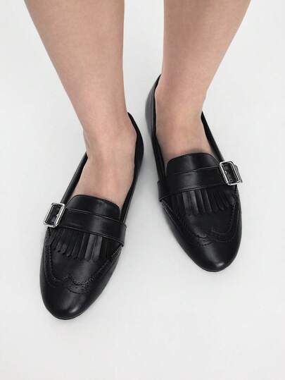 Mnmlis Women's Buckle Design Casual Flat Shoes For Daily Wear