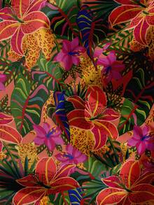 Slaydiva Plus Size Women Tropical Floral Print Spaghetti Strap A-Line Dress, Suitable For Vacation - Multicolor - View 6