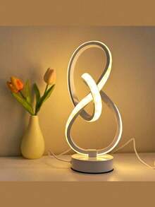 8字形LED台灯，创意设计，适用于家庭、卧室、办公室、书房，三种颜色灯光营造装饰氛围 - 多色 - 查看 12