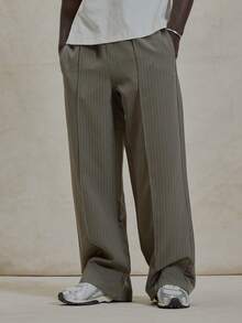 Musero 宽松细条纹弹力抽绳腰褶裥裤，春夏必备单品 - 彩色 - 查看 2