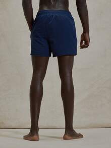 Musero Textured Elasticated Drawstring Waistband Swim Shorts Spring Summer Essentials Swimwear PoolSide Beachy Holiday - Navy Blue - View 4