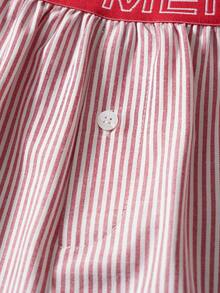 Men's Striped Letter Webbing Casual Loose Summer Airy Pants - Red and White - View 7