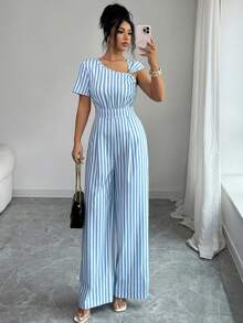 Elenzga Women's Striped & Printed Metal Bucket Jumpsuit - Multicolor - View 6