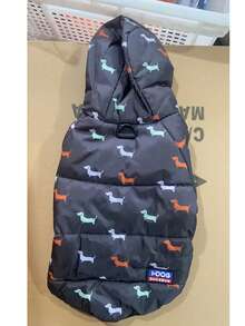 1pc Dog Print Pet Jacket, Suitable As A Gift For Pet Owners - Black - View 13